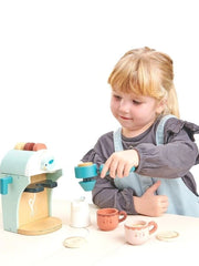 Children's wooden Babyccino coffee maker play set