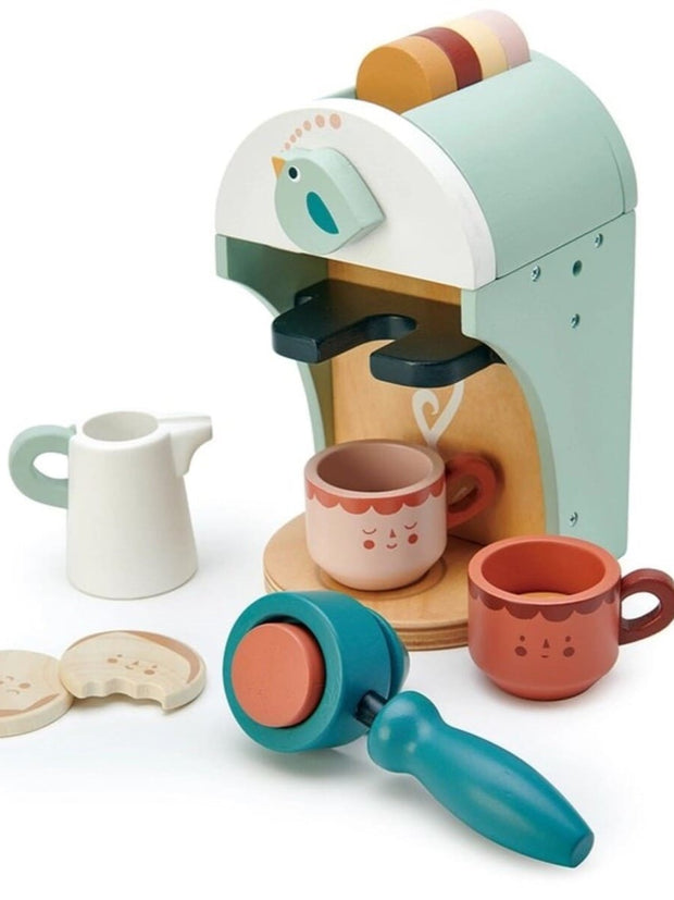 Wooden coffee maker toy for kids