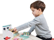 Kids' wooden play till for general store role play