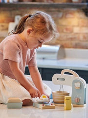 Wooden home baking set with utensils for kids