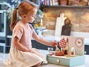 Children's wooden table-top kitchenette play set