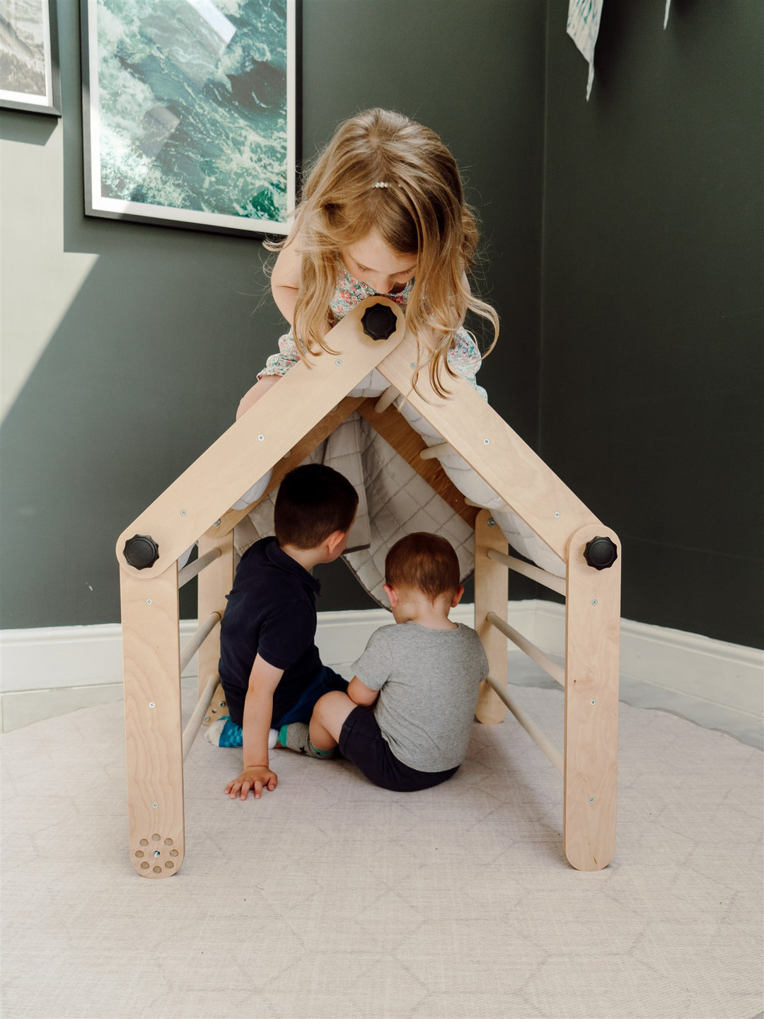 In-1 7-in-1 Pikler Triangle Set Wooden Toddler Climbing Toys