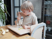 Highchair tray designed for easy use.