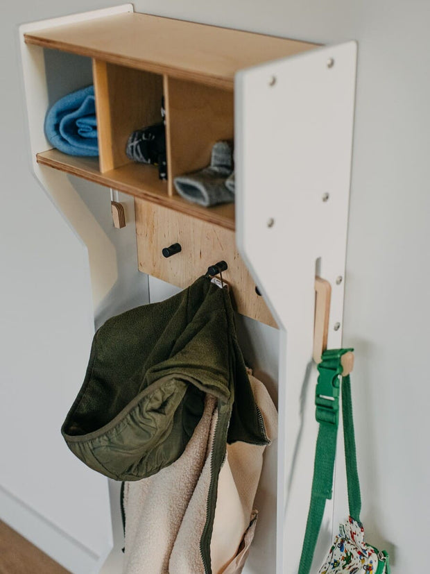 Coat and shoe rack for toddlers