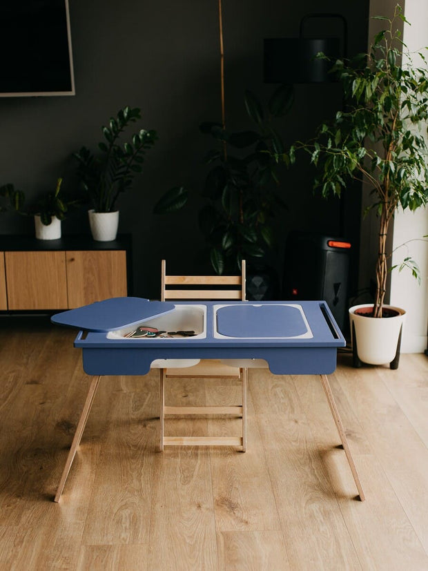 Activity table enhances sensory skills.