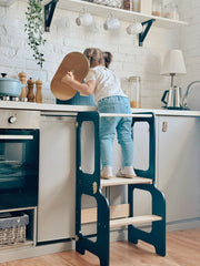 Convertible kids' helper tower for independent learning and kitchen fun.