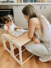 Safe and sturdy toddler standing tower for kitchen activities and play.