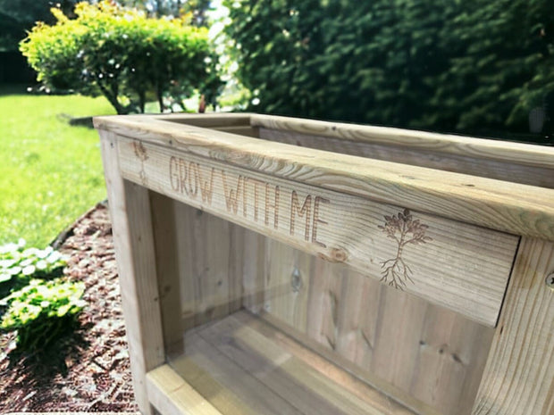 Educational planter for children with viewing window