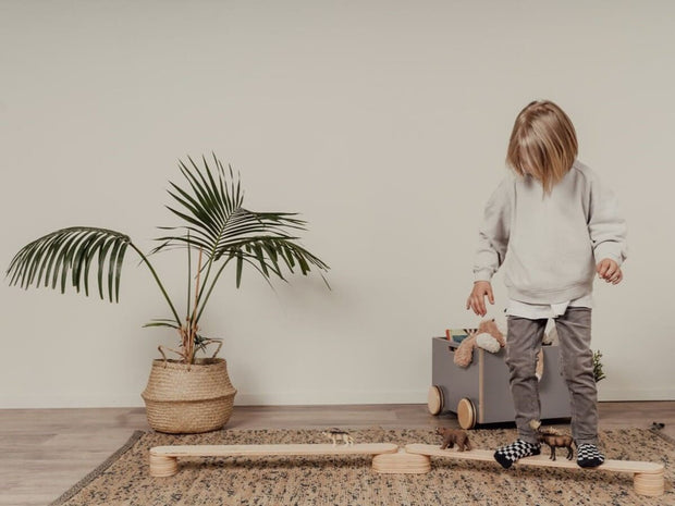 Minimalist balance beam for indoor and outdoor use