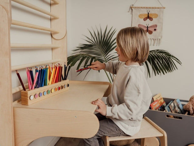 Stylish minimalist table and chair for kids