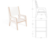 Pristine white Pure children's chair with armrests