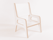 The Pure kids' chair with armrests in white