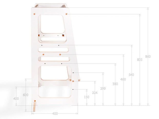 Safe and sturdy Pure height adjustable learning tower