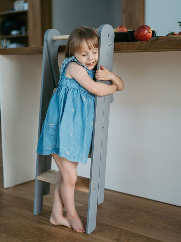 Montessori-style toddler tower for safe learning