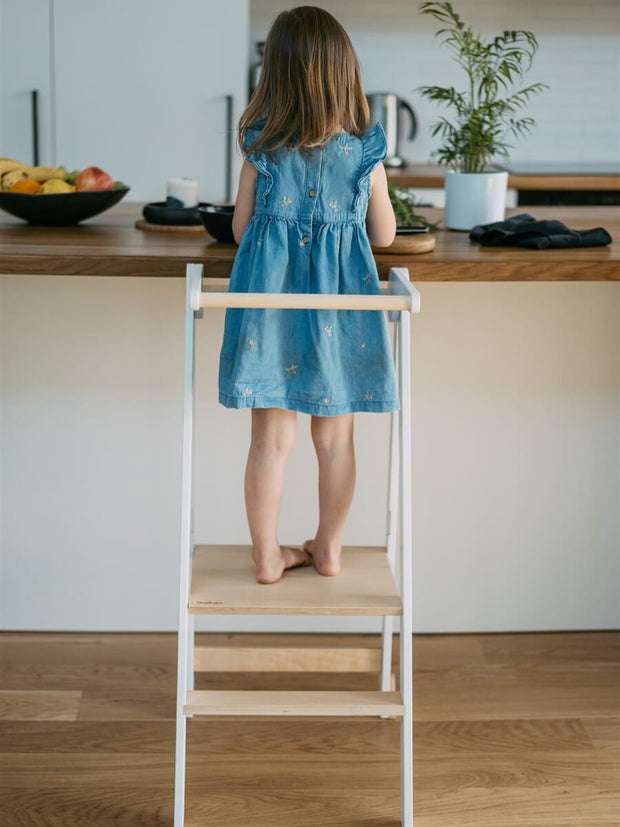 Folding Montessori learning tower for home use