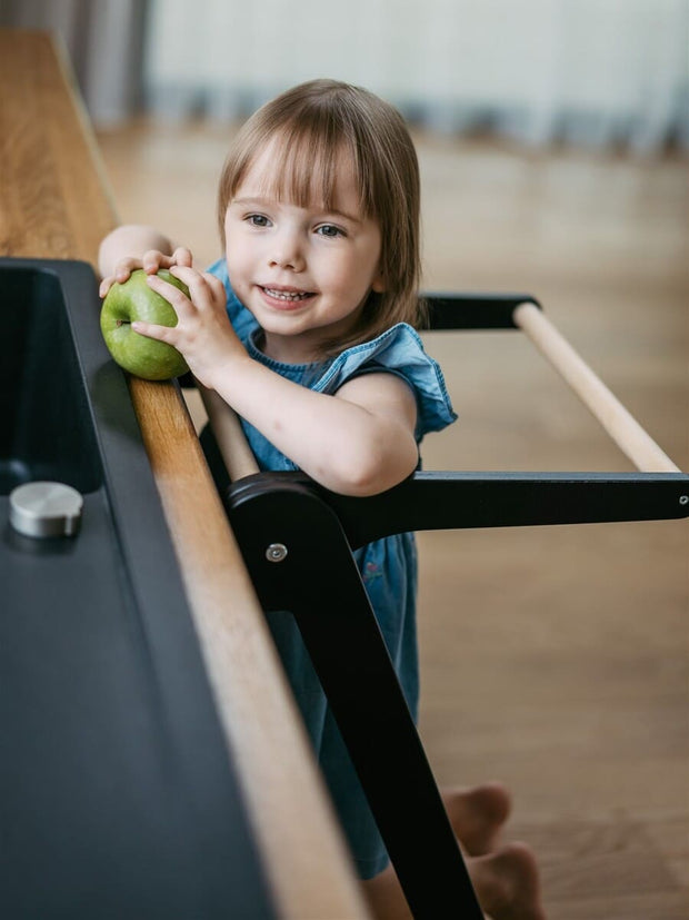 Montessori kitchen tower with fold-away design