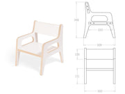 The Pure kids' chair with armrests and laminated surface