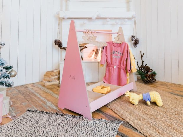 Montessori-style Little Pyramid clothes rack