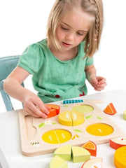 Wooden citrus fractions puzzle