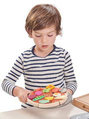 Wooden pizza party play set