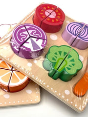 Wooden play food set 