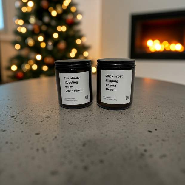 Christmas Lyrics Candle in Glass Jar