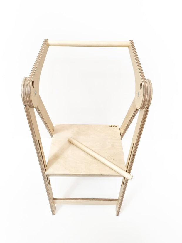 Toddler kitchen stool that folds down easily