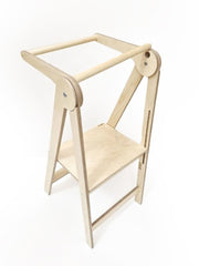 Folding learning tower that fits modern interiors