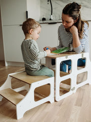 Convertible learning tower for engaging activities