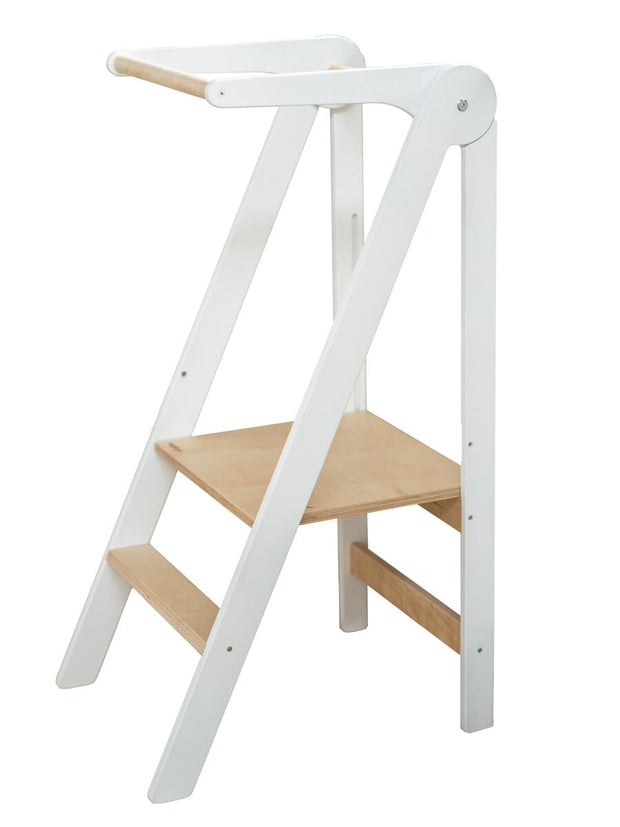 Easy-fold toddler tower for space-conscious families