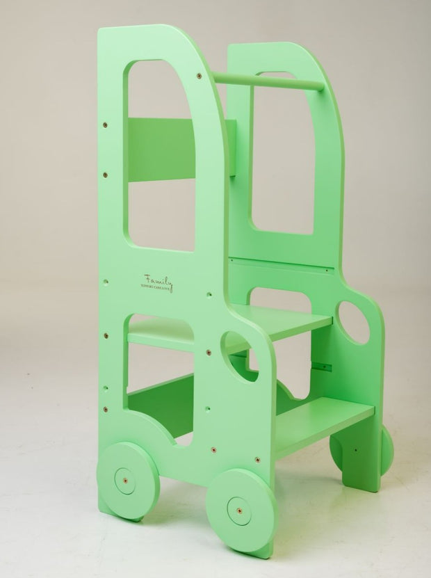 The Wheely Fun Tower learning tower kitchen helper toddler step stool green