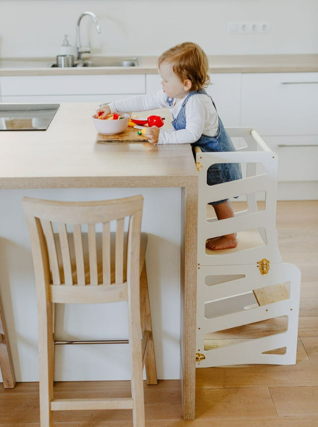 The Play Tower Stripes Learning Tower Kitchen Helper Toddler Step