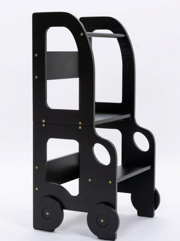 The Wheely Fun Tower convertible learning tower kitchen helper toddler step stool black